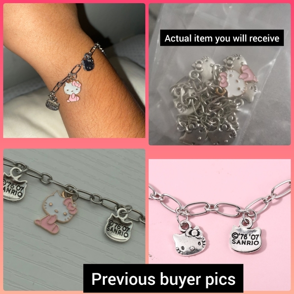 Brand new in package silver Hello Kitty charm bracelet lobster claw clasp - Picture 4 of 6